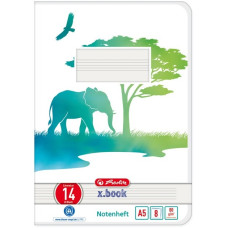 Herlitz Notenheft A5 8 Blatt Lineatur 14 GREENline Elefant(A5)