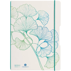 Herlitz Notizheft A4/2x40, kariert + liniert, GREENline, Motiv Ginkgo, College Block(kariert + liniert, A4)