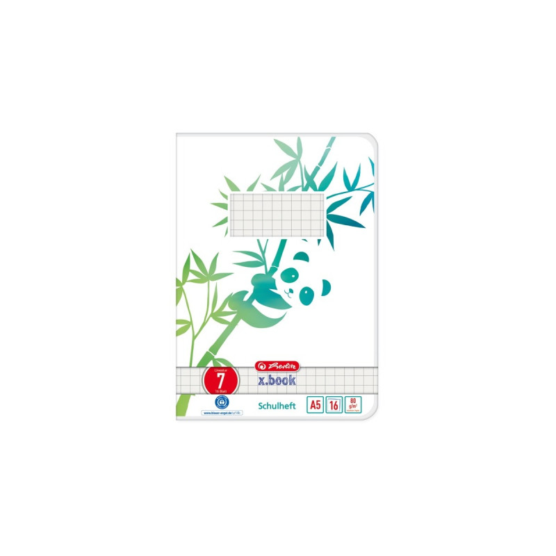 Herlitz Schulheft A5 16 Blatt Lineatur 07 GREENline Panda(A5)