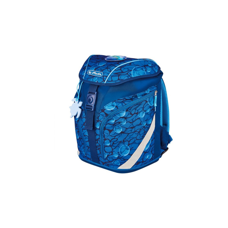 Herlitz SoftLight Plus GreenLine Deep Sea, Schulranzen(blau, inkl. befülltem 16 tlg. Schüleretui, Faulenzermäppchen, Sportbeutel)