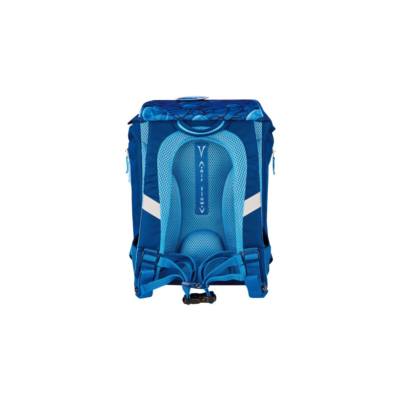 Herlitz SoftLight Plus GreenLine Deep Sea, Schulranzen(blau, inkl. befülltem 16 tlg. Schüleretui, Faulenzermäppchen, Sportbeutel)