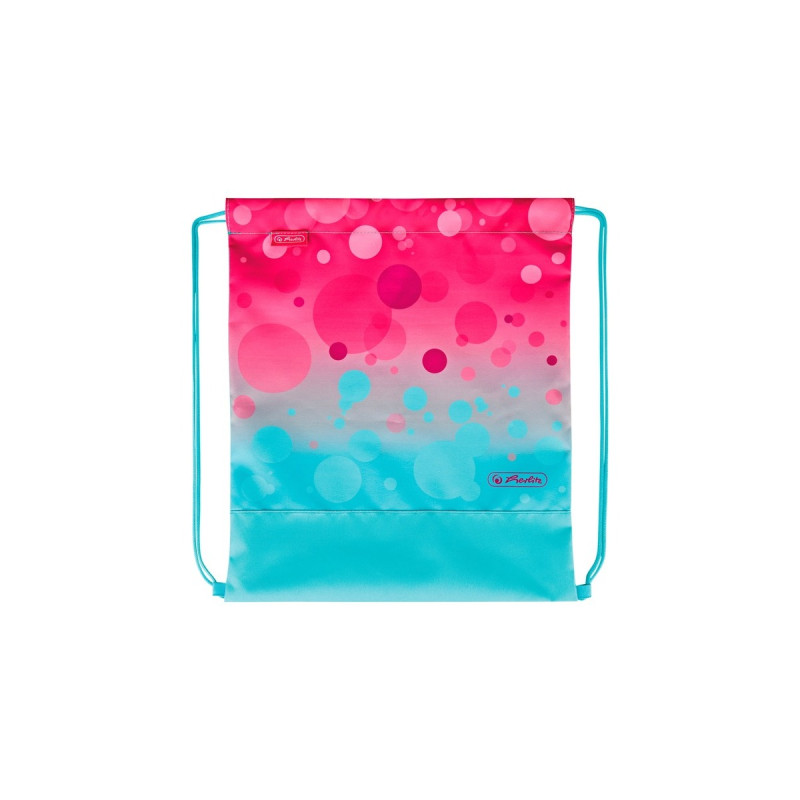 Herlitz SoftLight Plus GreenLine Pink Bubbles, Schulranzen(pink/hellblau, inkl. befülltem 16 tlg. Schüleretui, Faulenzermäppchen, Sportbeutel)