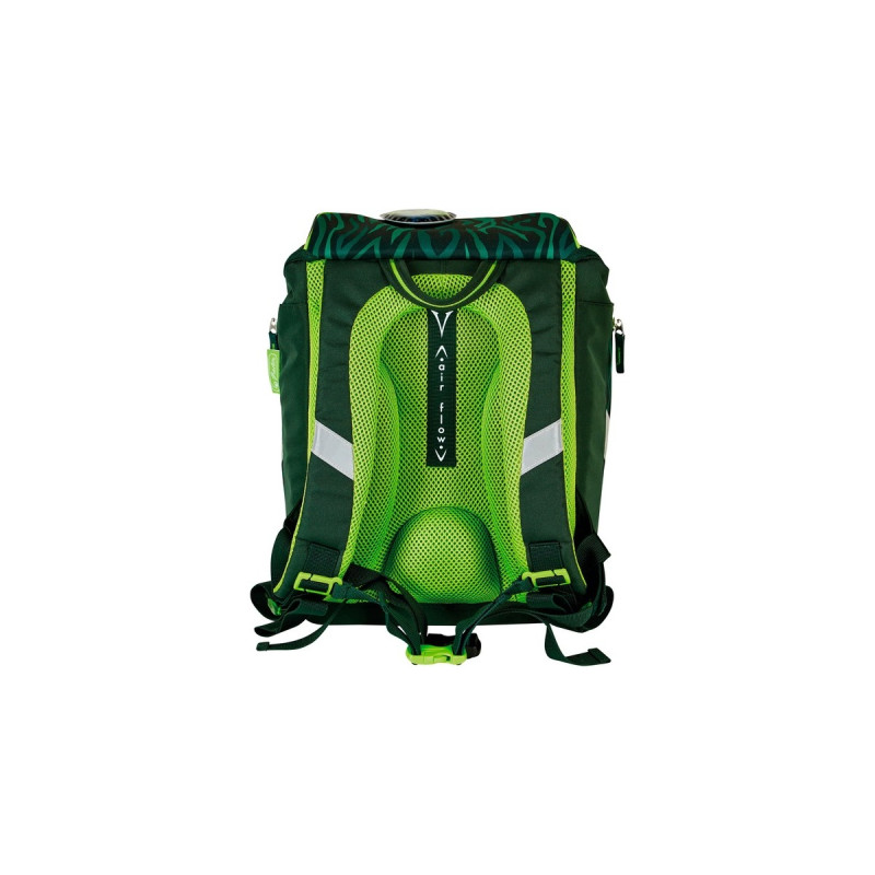 Herlitz SoftLight Plus Jungle, Schulranzen(grün/dunkelgrün, inkl. befülltem 16 tlg. Schüleretui, Faulenzermäppchen, Sportbeutel)