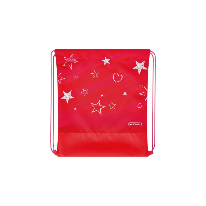 Herlitz SoftLight Plus Stars&Strips, Schulranzen(rot, inkl. befülltem 16 tlg. Schüleretui, Faulenzermäppchen, Sportbeutel)