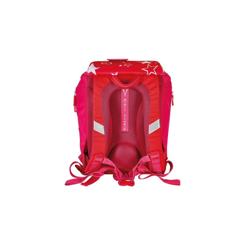 Herlitz SoftLight Plus Stars&Strips, Schulranzen(rot, inkl. befülltem 16 tlg. Schüleretui, Faulenzermäppchen, Sportbeutel)