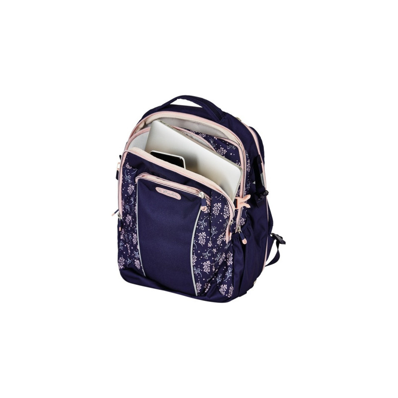 Herlitz Ultimate Blossom, Rucksack(dunkelblau/rosa)