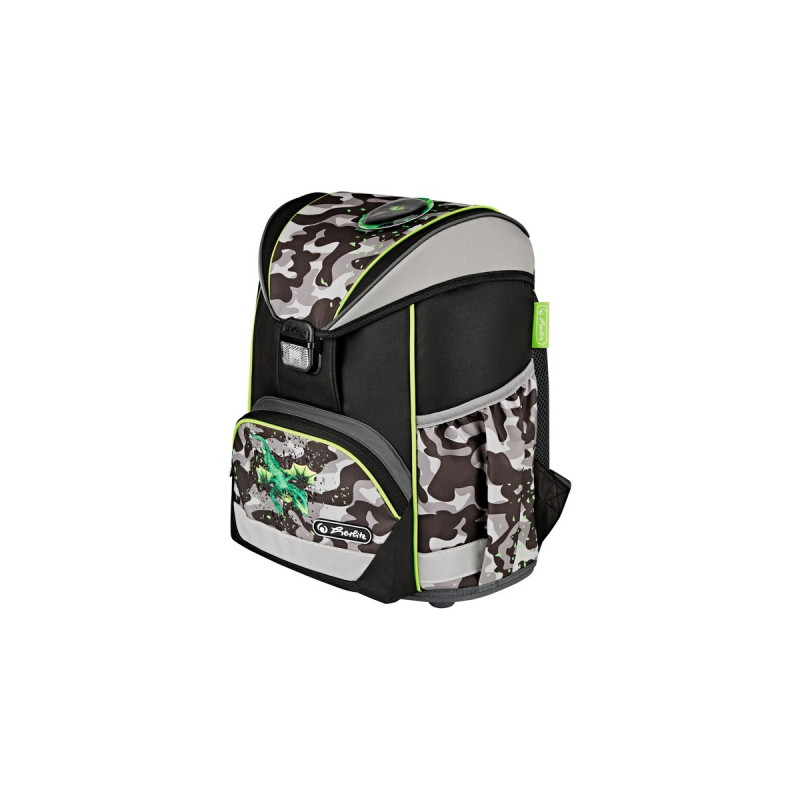 Herlitz UltraLight Plus Camo Dragon, Schulranzen(grau/braun, inkl. 16 tlg. Schüleretui, Faulenzermäppchen, Sportbeutel)