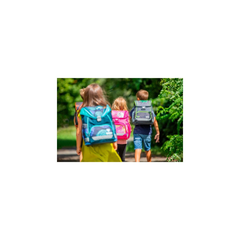 Herlitz UltraLight Plus Flower Owl, Schulranzen(blau/lila, inkl. 16 tlg. Schüleretui, Faulenzermäppchen, Sportbeutel)