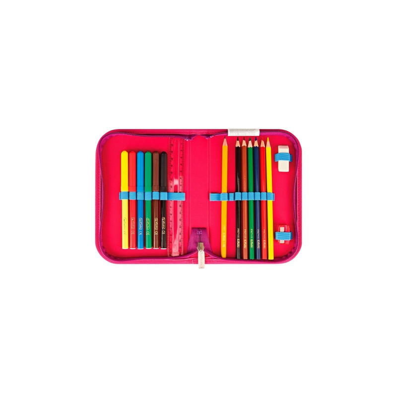 Herlitz UltraLight Plus Tropical Chill, Schulranzen(pink/blau, inkl. 16 tlg. Schüleretui, Faulenzermäppchen, Sportbeutel)