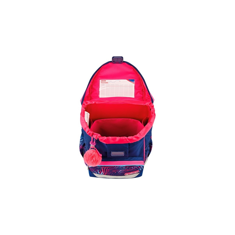 Herlitz UltraLight Plus Tropical Chill, Schulranzen(pink/blau, inkl. 16 tlg. Schüleretui, Faulenzermäppchen, Sportbeutel)