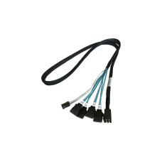4x SATA(schwarz, 1 Meter, mit Sideband)