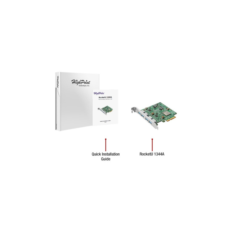 HighPoint RocketU 1244A PCIe 3.0 x8 4x10GB/s, USB-Controller