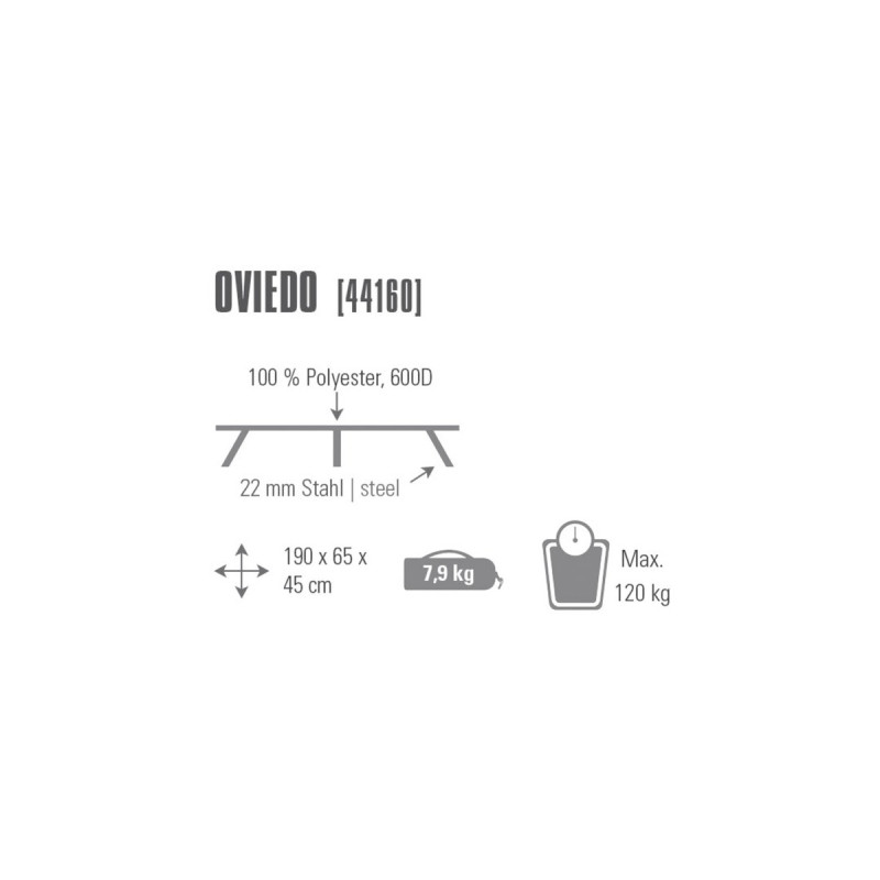 High Peak Campingliege Oviedo 44160, Camping-Bett(grau)