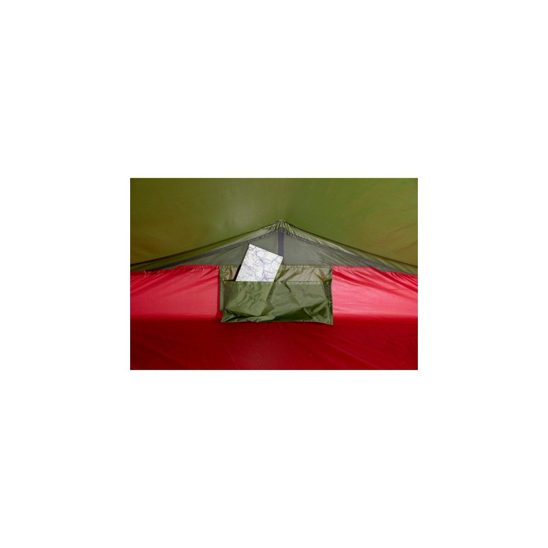 High Peak Einbogenzelt Siskin 2.0 LW(olivgrün/rot, Leichtgewichtzelt, Modell 2022)