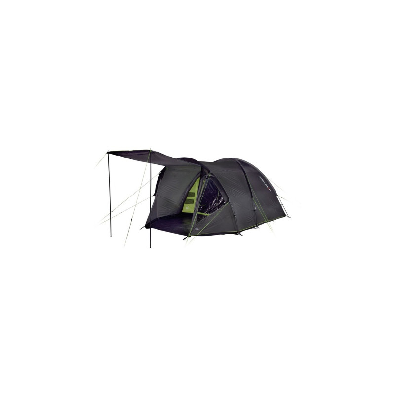 High Peak Familien-Kuppelzelt Samos 5(dunkelgrau/grün, mit Vorbau, Modell 2022)