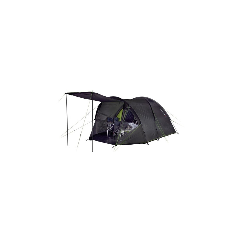 High Peak Familien-Kuppelzelt Samos 5(dunkelgrau/grün, mit Vorbau, Modell 2022)