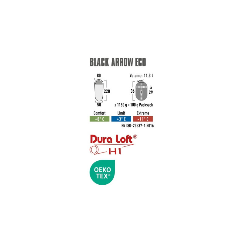 High Peak Mumienschlafsack Black Arrow ECO(dunkelgrün/rot)