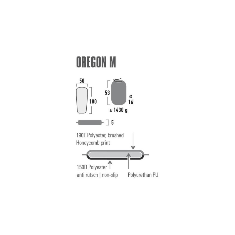 High Peak Oregon M 41124, Camping-Matte(citronelle/grau)