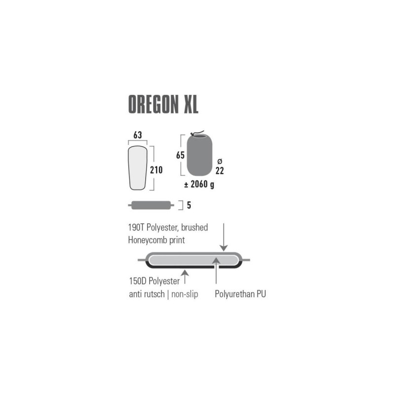 High Peak Oregon XL 41126, Camping-Matte(citronelle/grau)