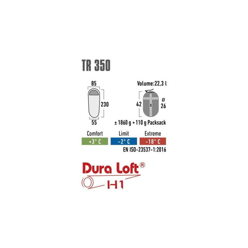 High Peak Schlafsack TR 350(dunkelrot/grau)