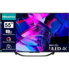 Hisense 55U7KQ, LED-Fernseher(139 cm (55 Zoll), silber, UltraHD/4K, Triple Tuner, HDR10+, WLAN, LAN, Bluetooth, 120Hz Panel)