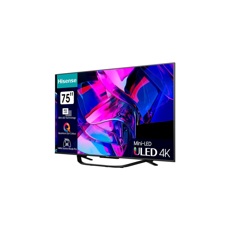 Hisense 75U7KQ, LED-Fernseher(189 cm (75 Zoll), schwarz/silber, UltraHD/4K, Triple Tuner, HDR10+, WLAN, LAN, Bluetooth, 120Hz Panel)