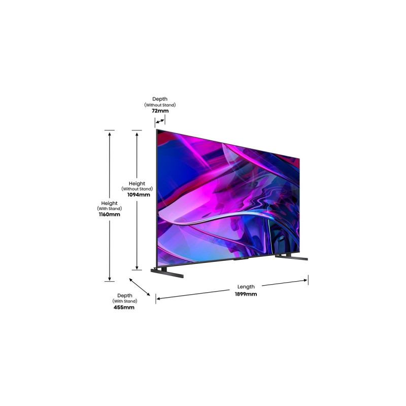 Hisense 85U7KQ, LED-Fernseher(215 cm (85 Zoll), silber, UltraHD/4K, Triple Tuner, HDR10+, WLAN, LAN, Bluetooth, 120Hz Panel)