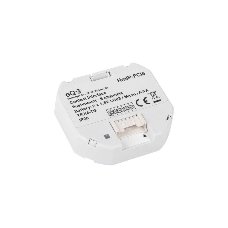 Homematic IP Kontakt-Schnittstelle Unterputz – 6-fach (HmIP-FCI6), Relais(weiß)