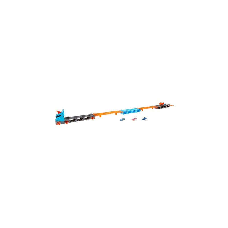 Hot Wheels 2-in-1 Rennbahn-Transporter, Spielfahrzeug(blau/orange)