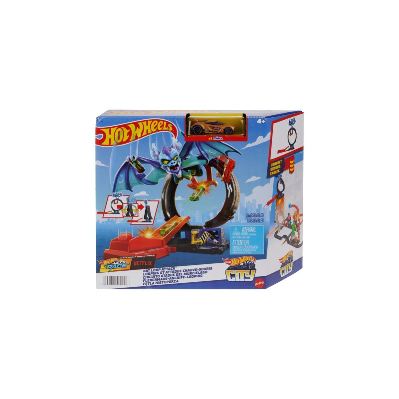 Hot Wheels City Nemesis Bat vs Tire Shop, Rennbahn