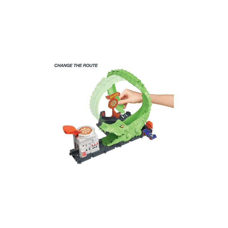 Hot Wheels City Nemesis Gator Pizza Shop, Rennbahn(inkl. 1 Spielzeugauto)