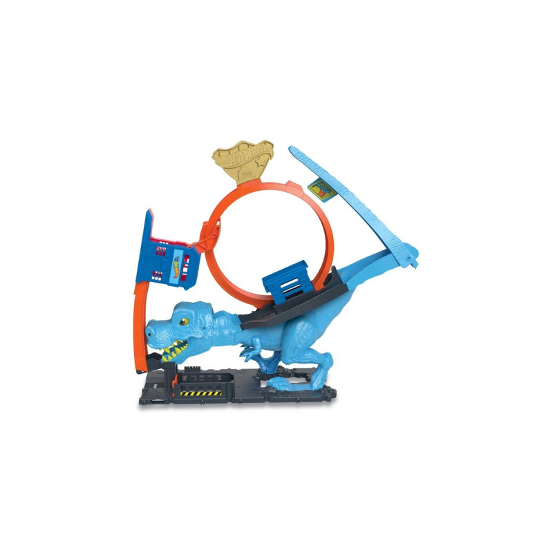 Hot Wheels City T-Rex Attacke Spielset, Rennbahn(inkl. 1 Spielzeugauto)