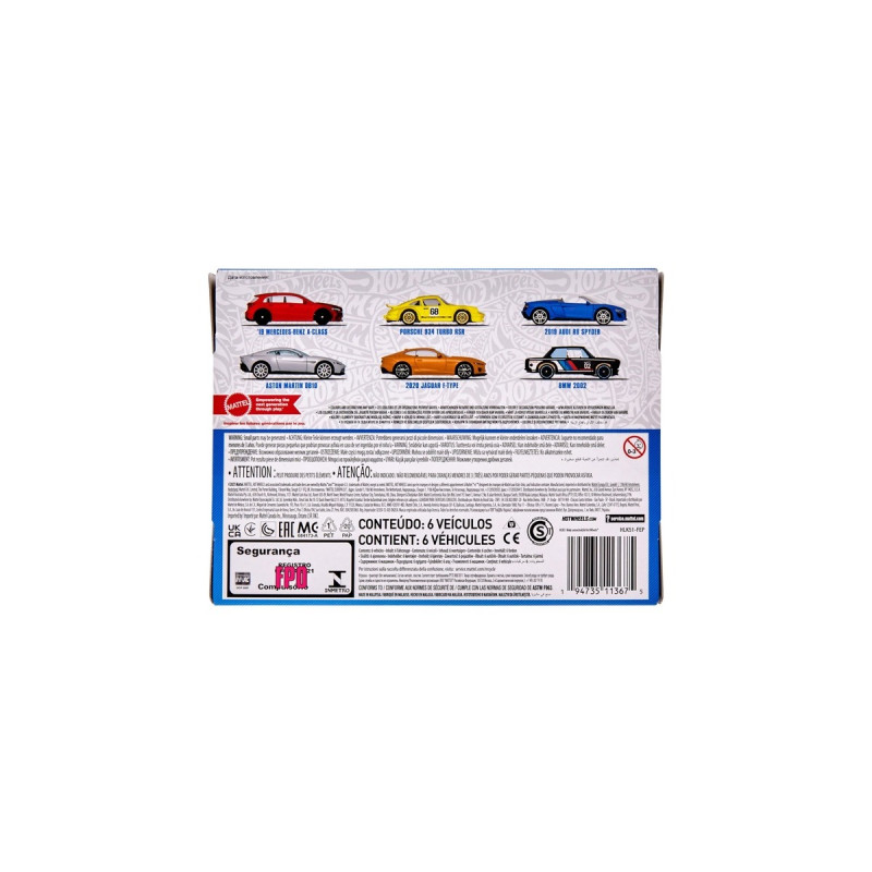 Hot Wheels European Car Culture Themed Multipack, Spielfahrzeug(6er-Pack)