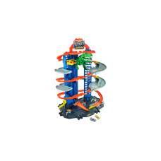 Hot Wheels Megacity Parkgarage mit T-Rex-Angriff, Spielgebäude(Inkl. 2 Hot Wheels Fahrzeuge)