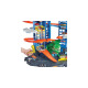 Hot Wheels Megacity Parkgarage mit T-Rex-Angriff, Spielgebäude(Inkl. 2 Hot Wheels Fahrzeuge)