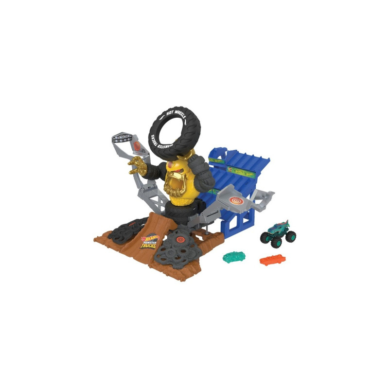 Hot Wheels Monster Truck Area World Championship: Mega Wrex v. Crushzilla, Spielfahrzeug(incl.1 Hot Wheels Monster Trucks 1:64 und 2 zerstörbare Autos)