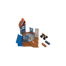 Hot Wheels Monster Trucks Arena World: Semi-Finals Asst - Tiger Shark's Spin Out Frenzy, Rennbahn(inkl. 3 Spielzeugautos)