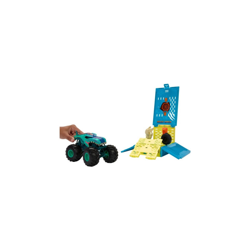 Hot Wheels Monster Trucks Mega Wrex Oversized Crash Cage (1:24), Spielfahrzeug