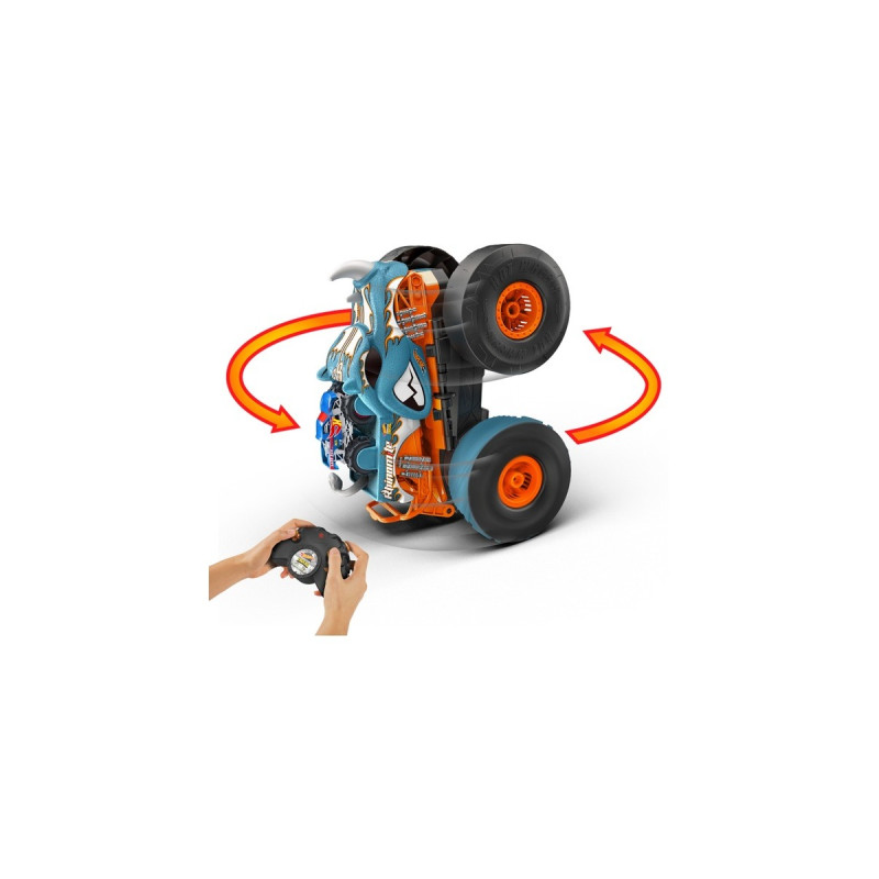 Hot Wheels R/C MT Transf. Rhinomite, RC(schwarz/orange, incl. Hot Wheels Monster Truck Race Ace im Maßstab 1:64)
