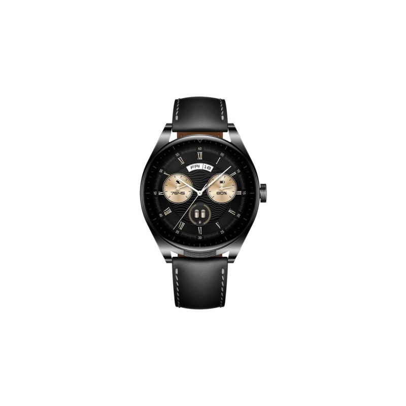 Huawei Watch Buds (Saga-B19T), Smartwatch(schwarz, schwarzes Lederamband, inkl. Kopfhörer, Outlet)