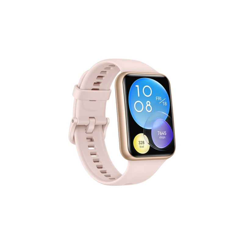 Huawei Watch FIT 2 Active, Smartwatch(rotgold, Silikonarmband in Sakura Pink)