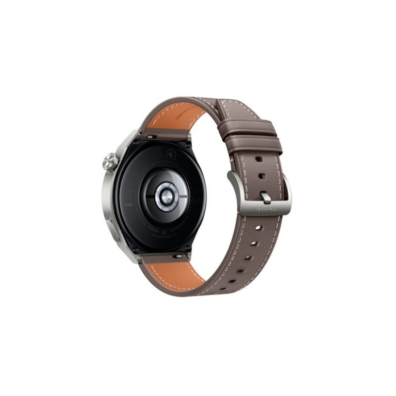 Huawei Watch GT 3 Pro Titanium, Smartwatch(titan, 46mm; Armband: graues Lederarmband)