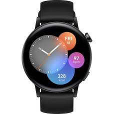 Huawei Watch GT 3, Smartwatch(schwarz, 42mm; Armband: Black, Fluorelastomer)