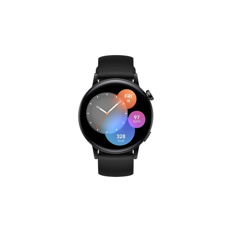 Huawei Watch GT 3, Smartwatch(schwarz, 42mm; Armband: Black, Fluorelastomer)