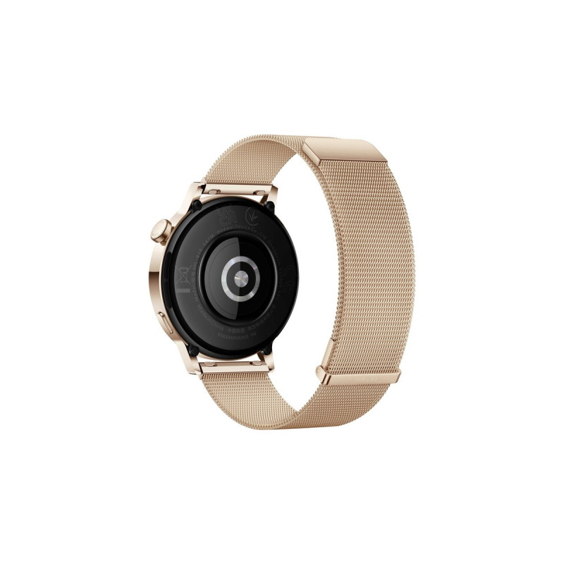 Huawei Watch GT 3, Smartwatch(schwarz/gold, 42mm; Armband: Gold, Milanaise-Armband)