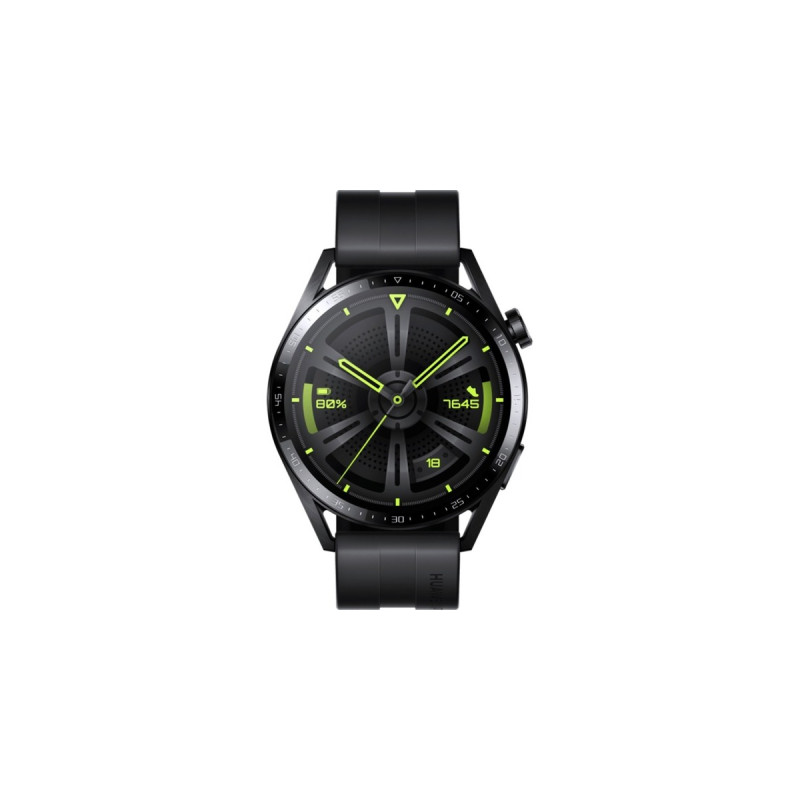 Huawei Watch GT 3, Smartwatch(schwarz, 46mm; Armband: Black, Fluorelastomer)