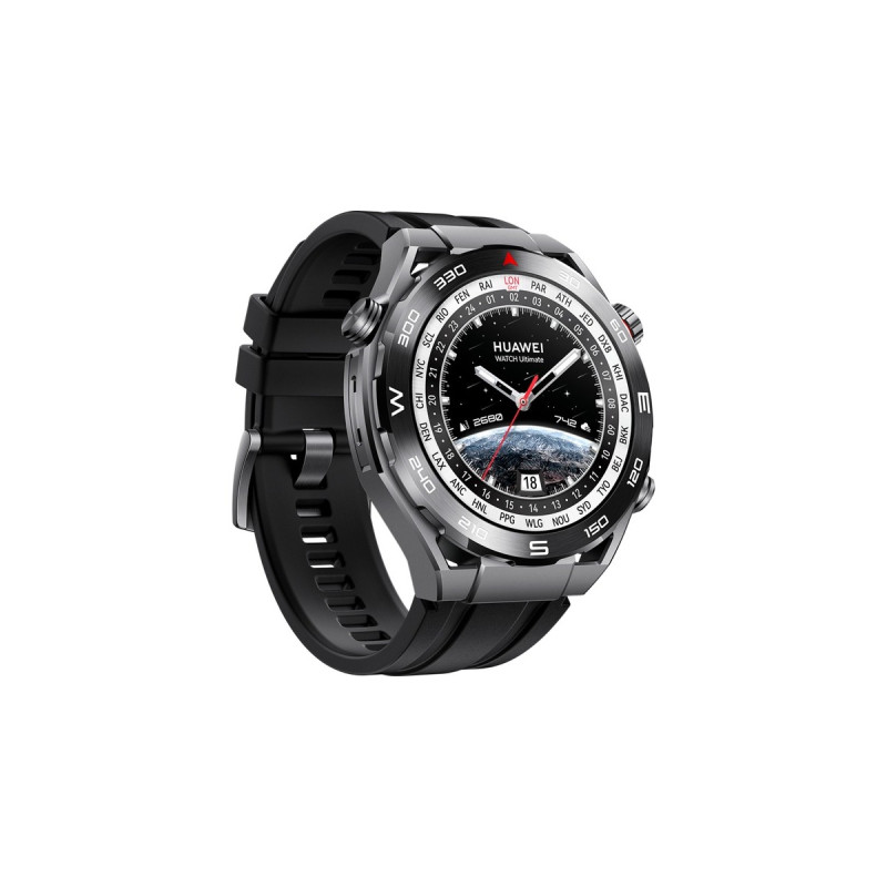 Huawei Watch Ultimate Entdeckerschwarz, Smartwatch(schwarz, Armband: Schwarz, HNBR-Kautschuk)