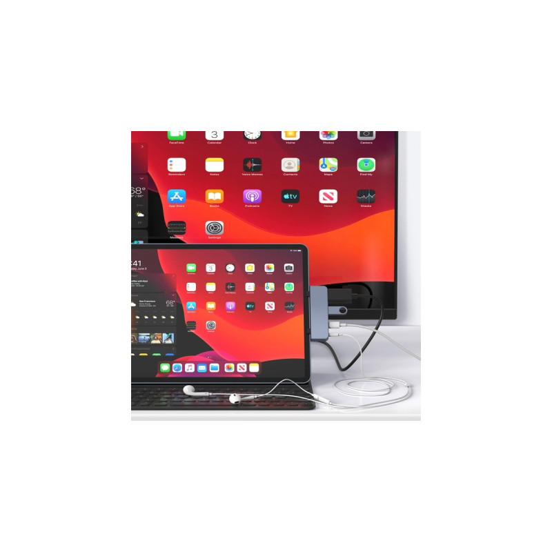 Hyper 4-in-1 USB-C Dock, Dockingstation(dunkelgrau)