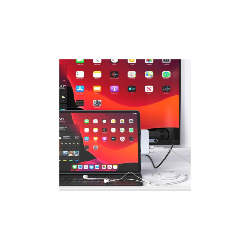 Hyper 4-in-1 USB-C Dock, Dockingstation(silber)