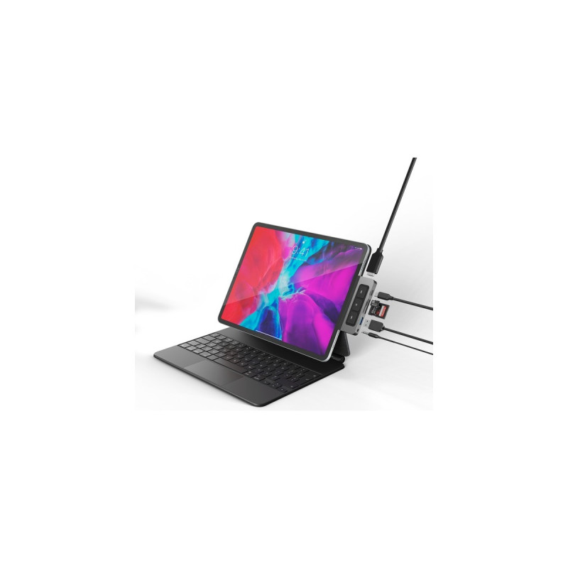 Hyper 6-in-1 USB-C MediaDock, Dockingstation(dunkelgrau)